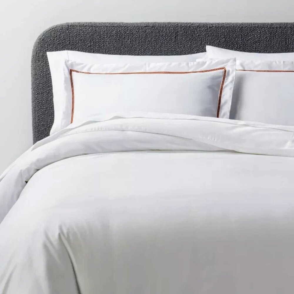 Luxe Embroidered Border Duvet Cover and Sham Set - Picture 5 of 6